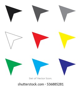Arrow icons. Set of flat style. Vector illustration.