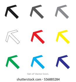 Arrow icons. Set of flat style. Vector illustration.