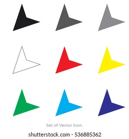 Arrow icons. Set of flat style. Vector illustration.