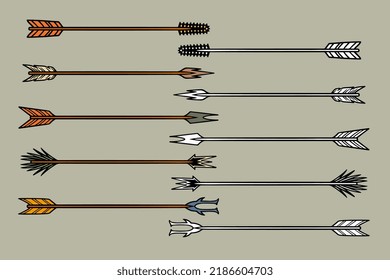 arrow icons set for games vector illustration