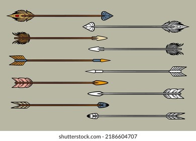 arrow icons set for games vector illustration