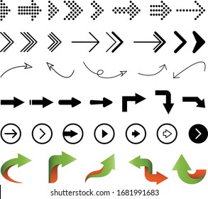 arrow icons set. arrow icon. modern arrow vector collection. 3d arrow vector.