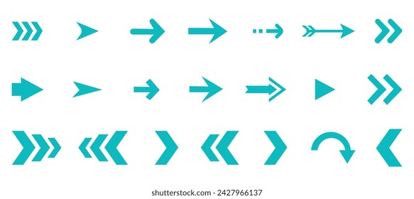 Arrow Icons Set. Arrow icon. Arrow vector collection. Arrow. Cursor. Modern simple arrows. Vector illustration