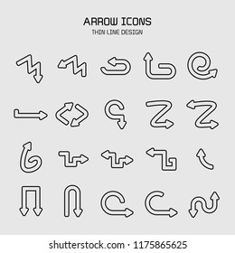 arrow icons set illustration