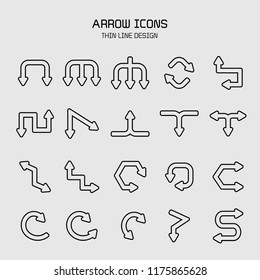arrow icons set illustration