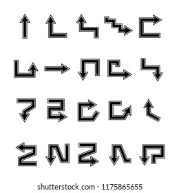 arrow icons set illustration