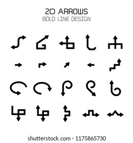 arrow icons set illustration