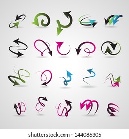 Arrow Icons Set - Isolated On Gray Background - Vector Illustration, Graphic Design Editable For Your Design. Logo Symbols 