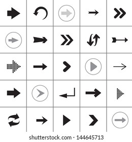 Arrow Icons Set - Isolated On White Background - Vector Illustration, Graphic Design Editable For Your Design. Logo Symbols