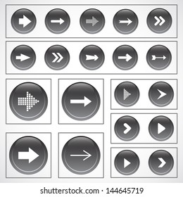 Arrow Icons Set - Isolated On Gray Background - Vector Illustration, Graphic Design Editable For Your Design. Logo Symbols