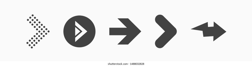 Arrow icons set isolated on white. Vector illustration Eps 10