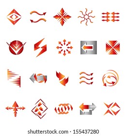 Arrow Icons Set - Isolated On Gray Background - Vector Illustration, Graphic Design Editable For Your Design. 