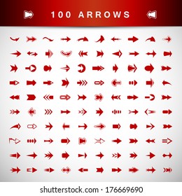 Arrow Icons Set - Isolated On Gray Background - Vector illustration Graphic Design Editable For Your Design.