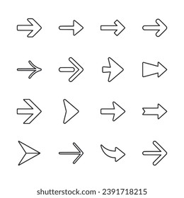 arrow icons set isolated on white