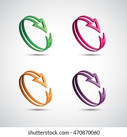 Arrow Icons Set - Isolated On Gray Background. Vector Illustration, Graphic Design. Concept For Web, Websites, Print