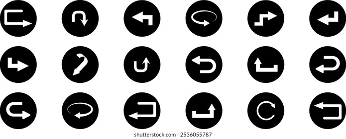 Conjunto de iconos de flecha.  Conjunto de muchos iconos de flecha diferentes. Ilustración vectorial aislada sobre fondo blanco.