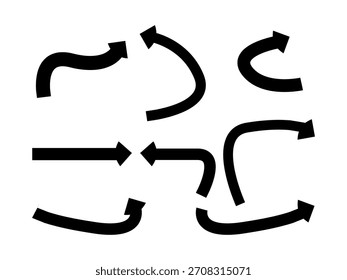 Conjunto de iconos de flecha. Paquete de flechas de dirección minimalista para navegación, UI UX e infografías. Una colección moderna de iconos de flecha de dirección minimalistas diseñados en estilo de contorno.