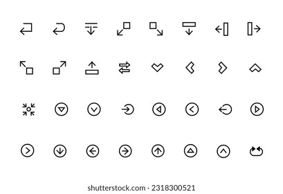 Arrow icons set. OK icon. Arrow vector collection. Ok. Cursor. Modern simple arrows.vector drawing