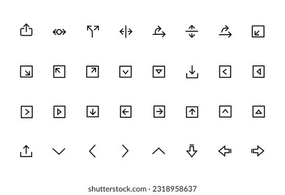 Conjunto de iconos de flecha. Icono de Aceptar. Colección vectorial de flecha. Ok. Cursor. Modernas flechas simples.dibujo vectorial