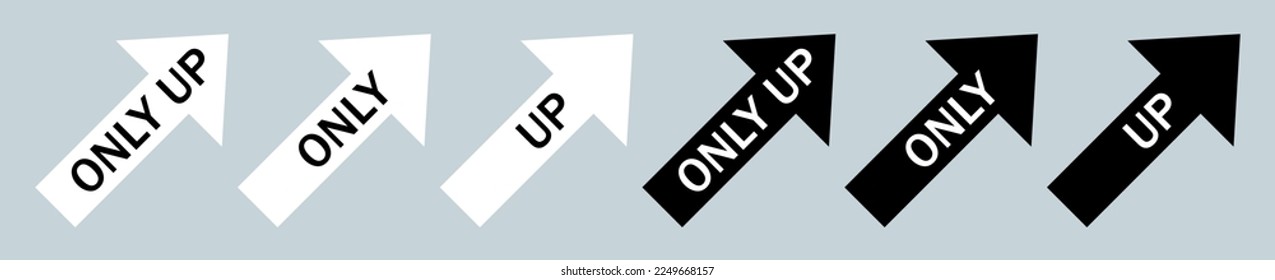 Arrow icons set. Only up. Vector illustration