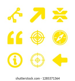 arrow icons set with up right arrow, left with straight arrow and two arrows and a cross vector set