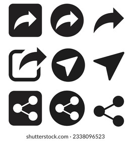 arrow icons set, share icons vector