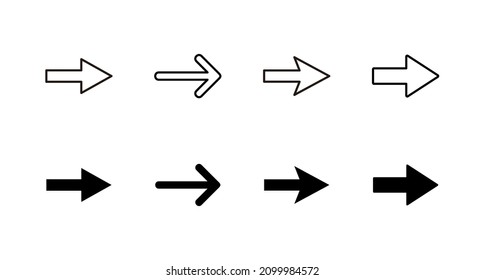 Arrow icons set. Arrow sign and symbol for web design.
