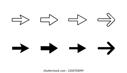 Arrow icons set. Arrow sign and symbol for web design.