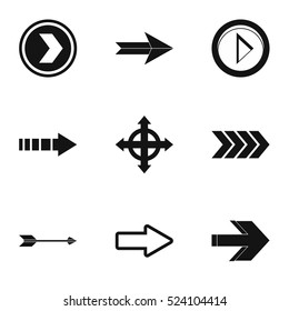 Arrow icons set. Simple illustration of 9 arrow vector icons for web