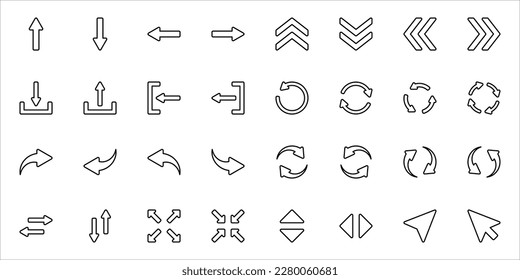Arrow icons set. Universal Arrow icon to use in web and mobile UI, vector illustration on white background