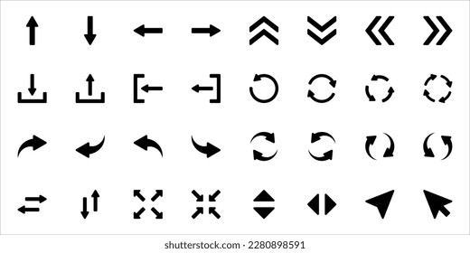 Arrow icons set. Universal Arrow icon to use in web and mobile UI, vector illustration on white background