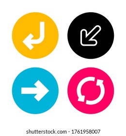 Arrow Icons Set - Vector Arrows Symbols in Colorful Circles