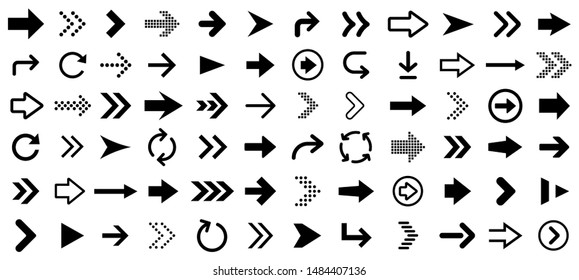 Arrow icons set. Vector illustration