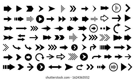 Arrow icons set. Vector illustration