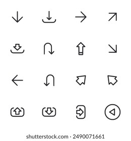 arrow icons set vector illustration