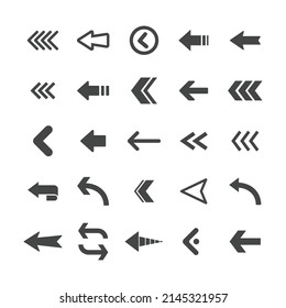 Arrow icons set. Vector pictogram arrows collection. 