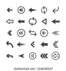 Conjunto de iconos de flecha. Colección de flechas del pictograma vectorial. 