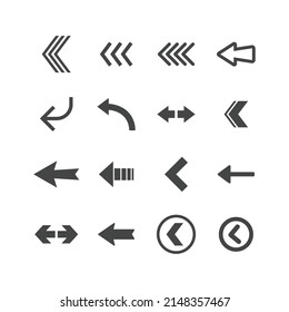 Arrow icons set. Vector pictogram arrows collection. 
