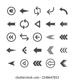 Conjunto de iconos de flecha. Colección de flechas del pictograma vectorial. 