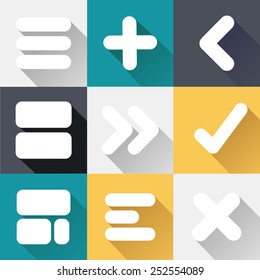 Arrow icons with sign direction and movement