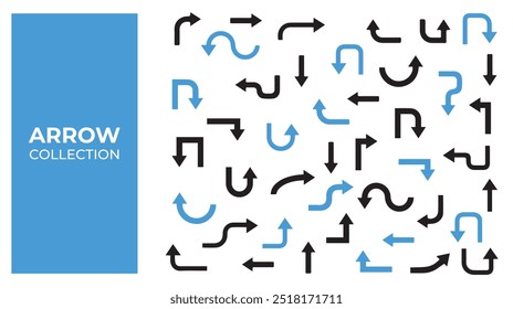Iconos de flecha. Cursores simples, punteros y Botones de dirección Ilustración vectorial.	
	