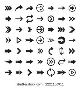 Arrow icons. Simple directional pictogram arrows.