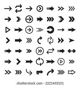 Arrow icons. Simple directional pictogram arrows.
