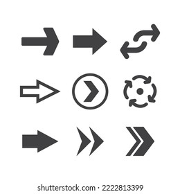 Arrow icons. Simple directional pictogram arrows.