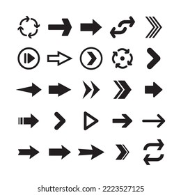 Arrow icons. Simple directional pictogram arrows.