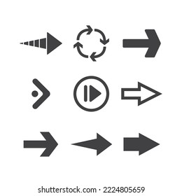 Arrow icons. Simple directional pictogram arrows.