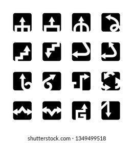 arrow icons in square button set
