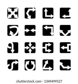 arrow icons in square button set