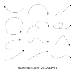 Arrow icons symbol set. Set of arrow dot style.