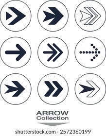 Arrow icons These arrows can be customized for various uses such as navigation, buttons, or indicators.